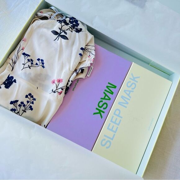 NWT Self-Portrait Vintage Prink Slip Mini Dress Sleep Mask Set 4 - Picture 8 of 10